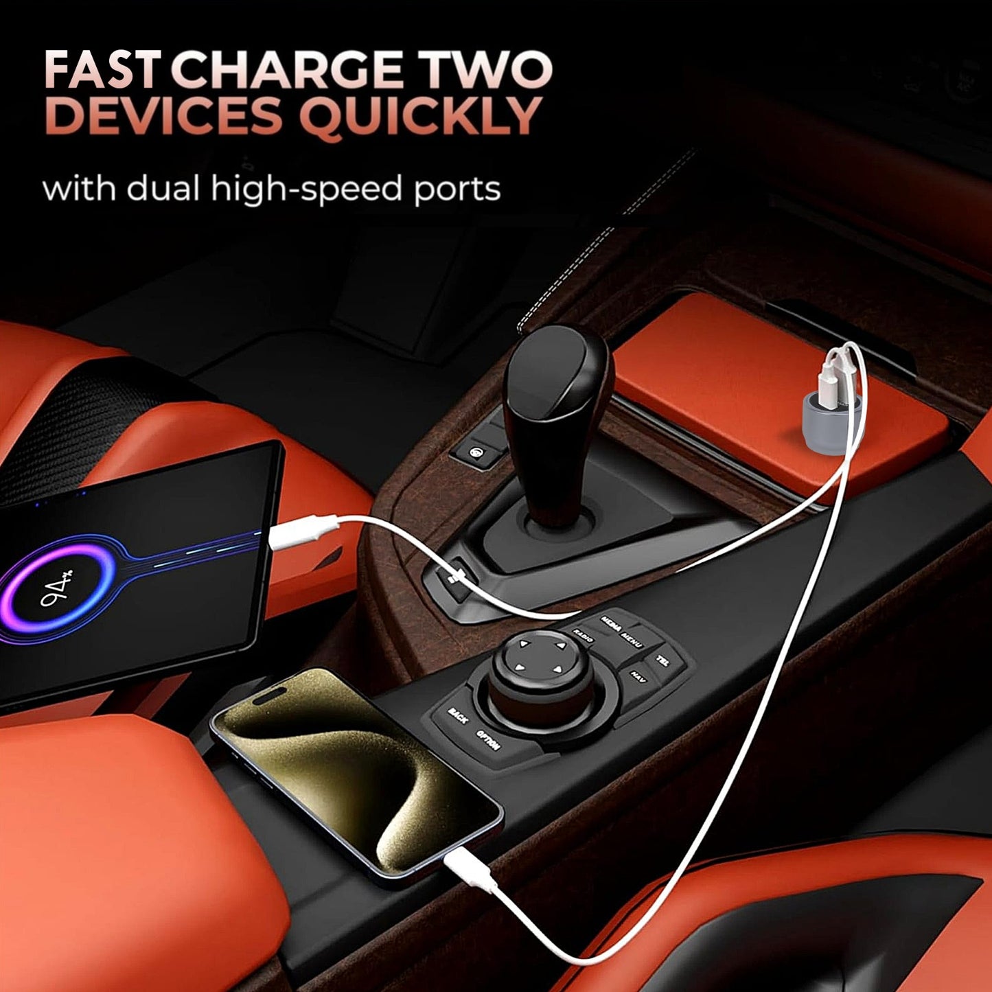 Blackstar 51Watt SUPER-FAST Car Charger for Samsung Mobiles and iPhones and Some Other Brands