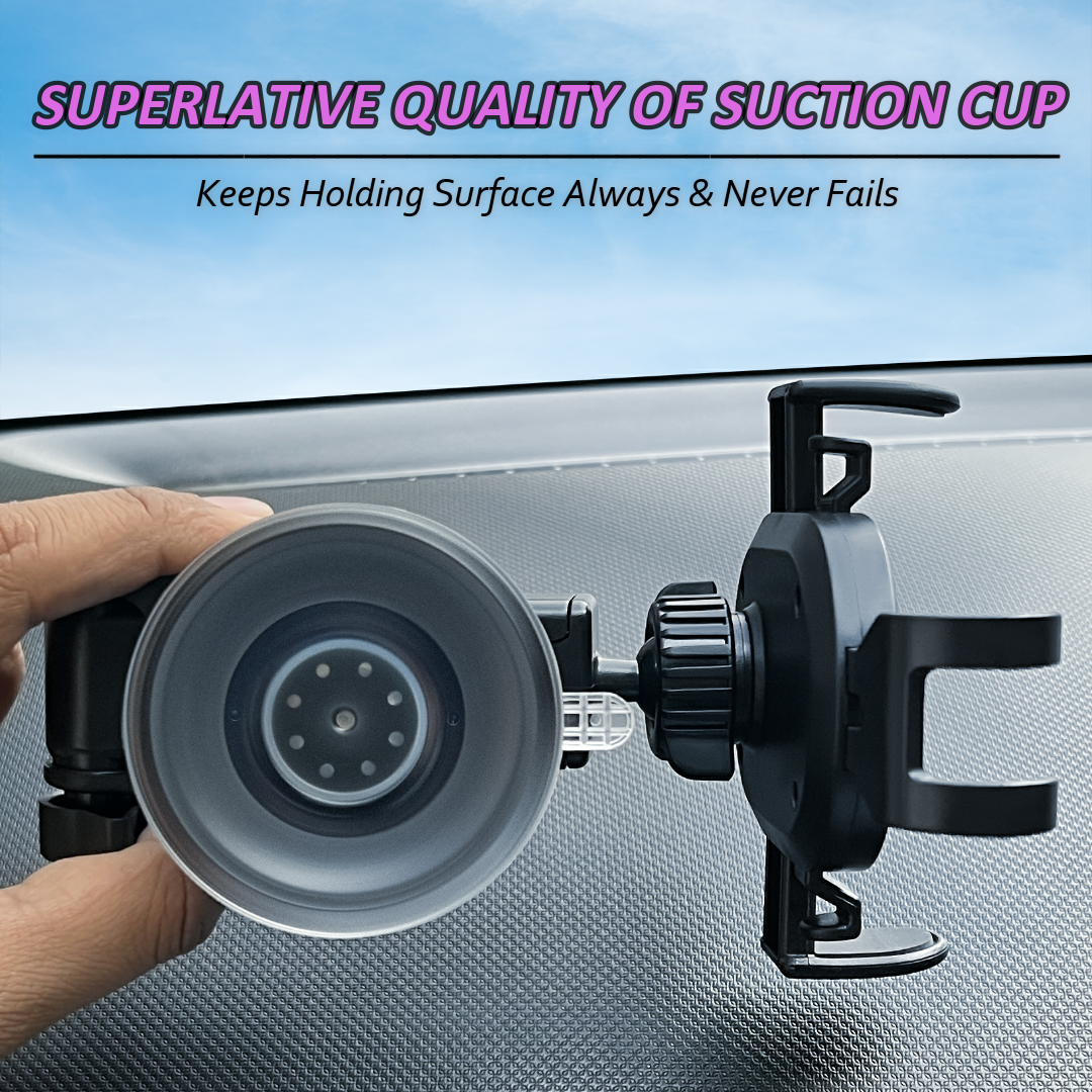 Blackstar A1-MAX Mobile Phone Holder for Car DASHBOARD / WINDSHIELD with Multi Angle Rotation and Adjustment ( Supports All Mobiles )