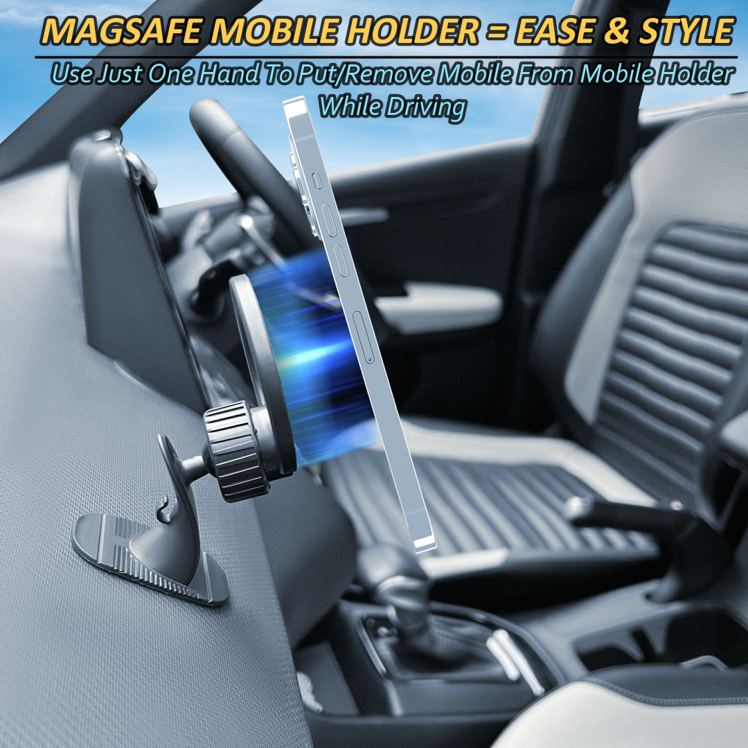 Blackstar Air-Safe DASH : MagSafe Mobile Phone Holder for Car DASHBOARD with 540° Angle Rotation and Stylish Premium Design
