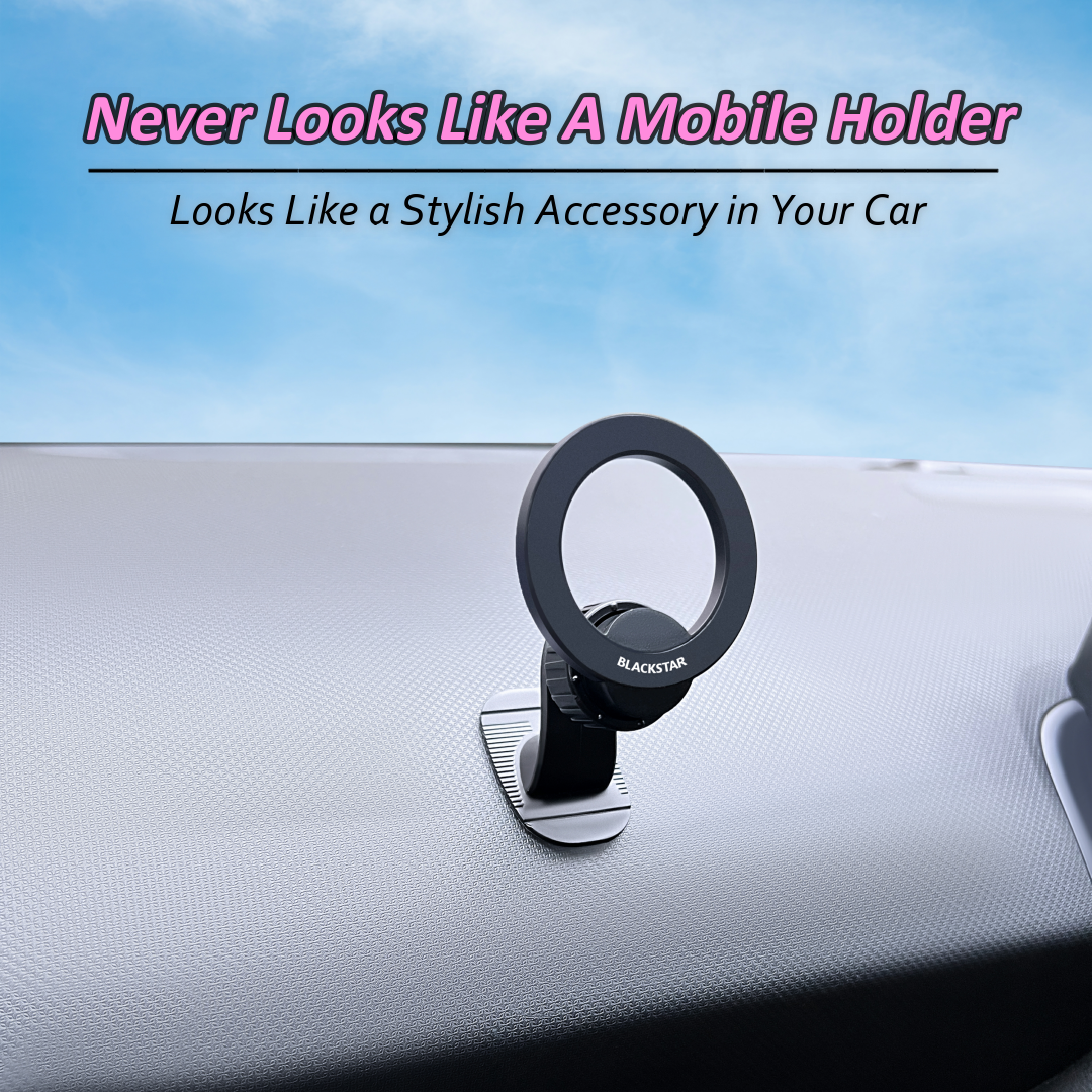 Blackstar Air-Safe DASH : MagSafe Mobile Phone Holder for Car DASHBOARD with 540° Angle Rotation and Stylish Premium Design
