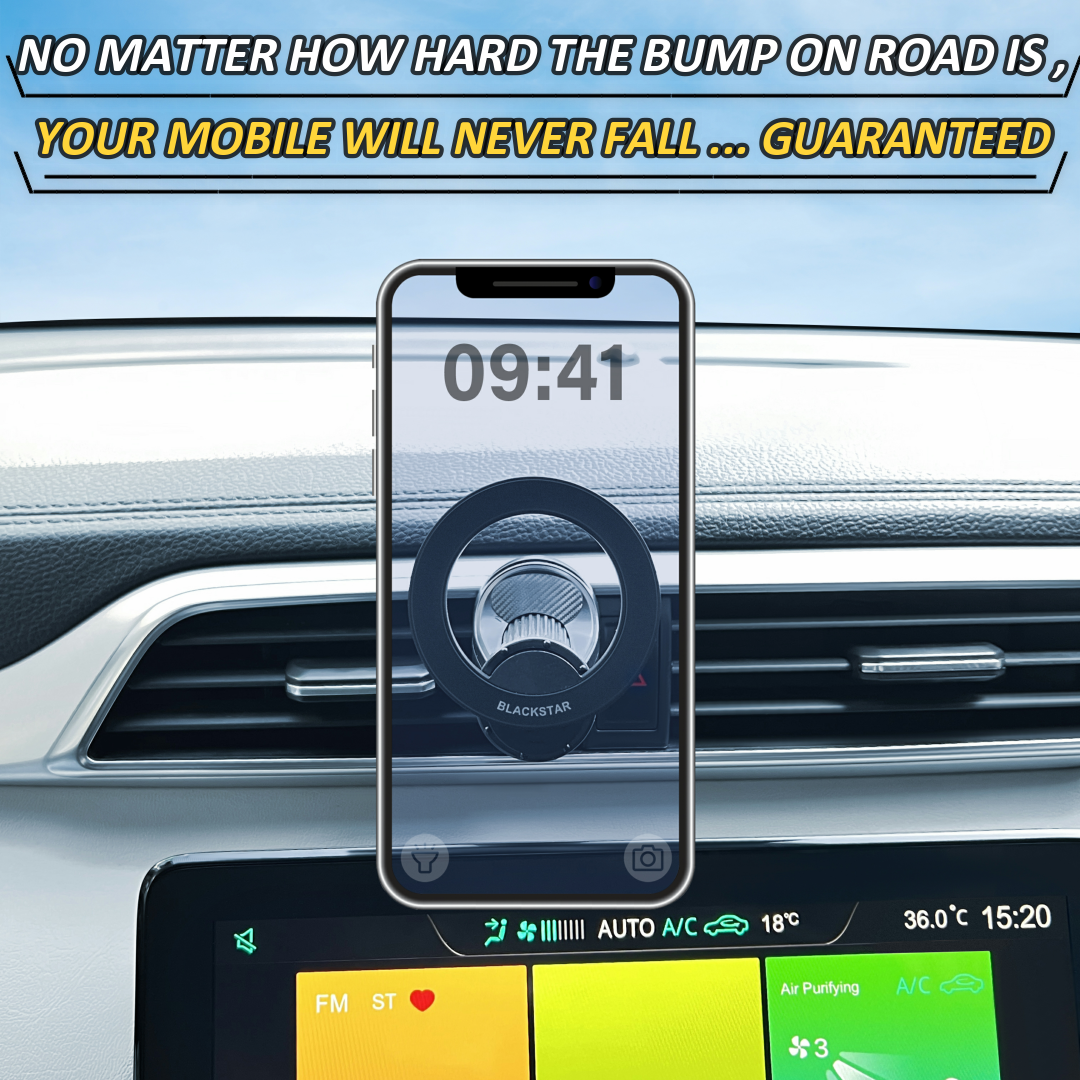 Blackstar AIR-SAFE VENT : MagSafe Mobile Phone Holder for Car AC VENTS with 540° Angle Rotation and Premium Design