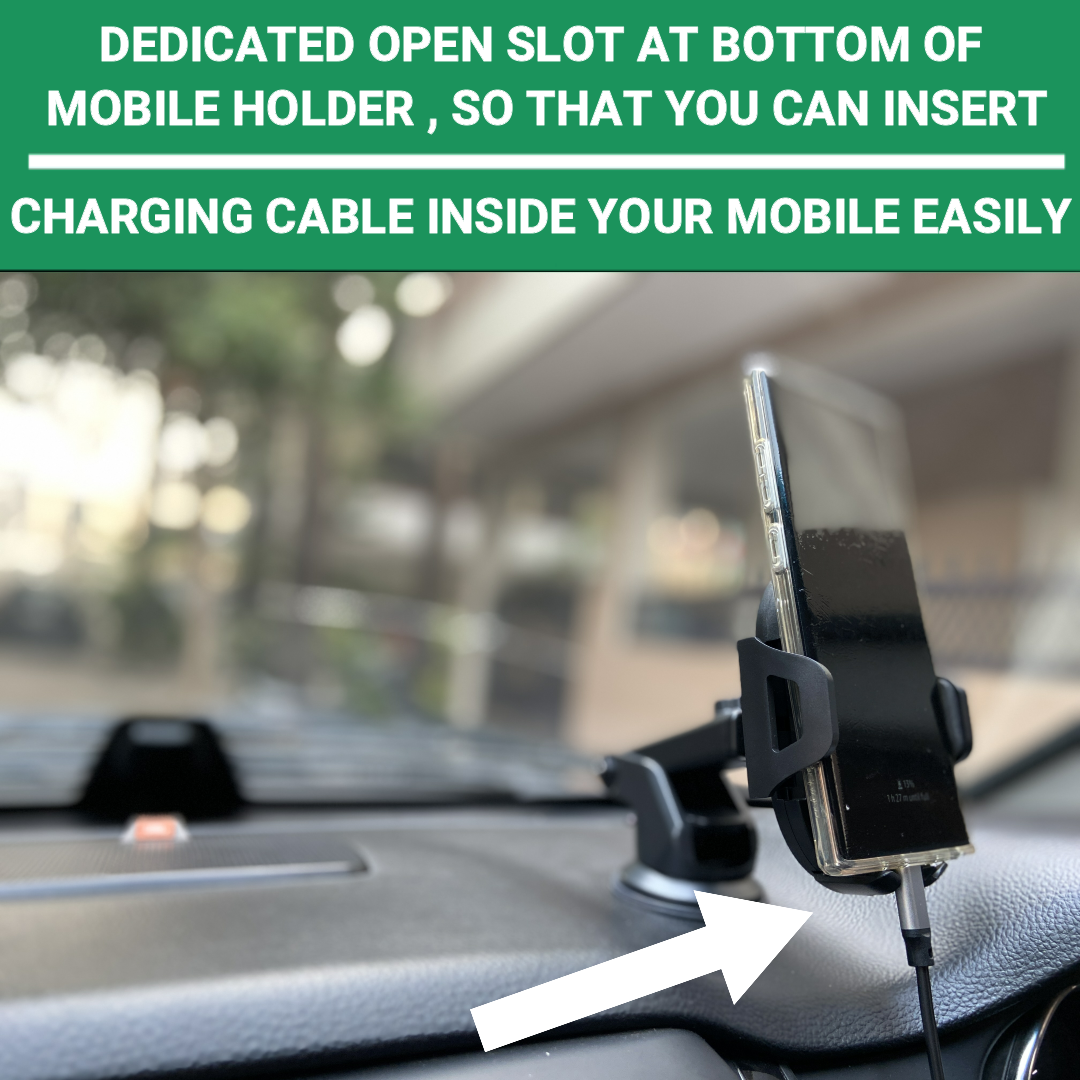 Blackstar B1-MAX Mobile Phone Holder for Car DASHBOARD / WINDSHIELD with Multi Angle Rotation and Adjustment ( Supports All Mobiles )