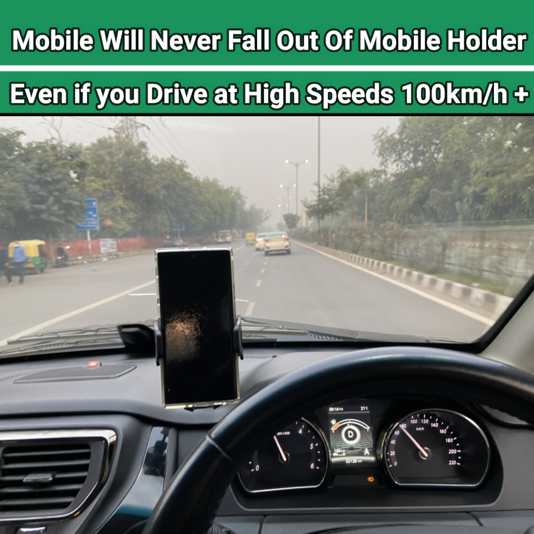 Blackstar B1-MAX Mobile Phone Holder for Car DASHBOARD / WINDSHIELD with Multi Angle Rotation and Adjustment ( Supports All Mobiles )