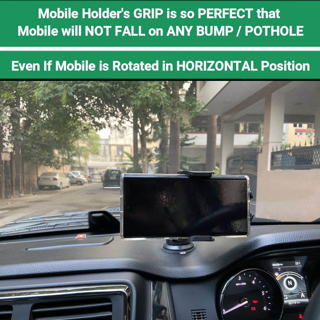 Blackstar B1-MAX Mobile Phone Holder for Car DASHBOARD / WINDSHIELD with Multi Angle Rotation and Adjustment ( Supports All Mobiles )