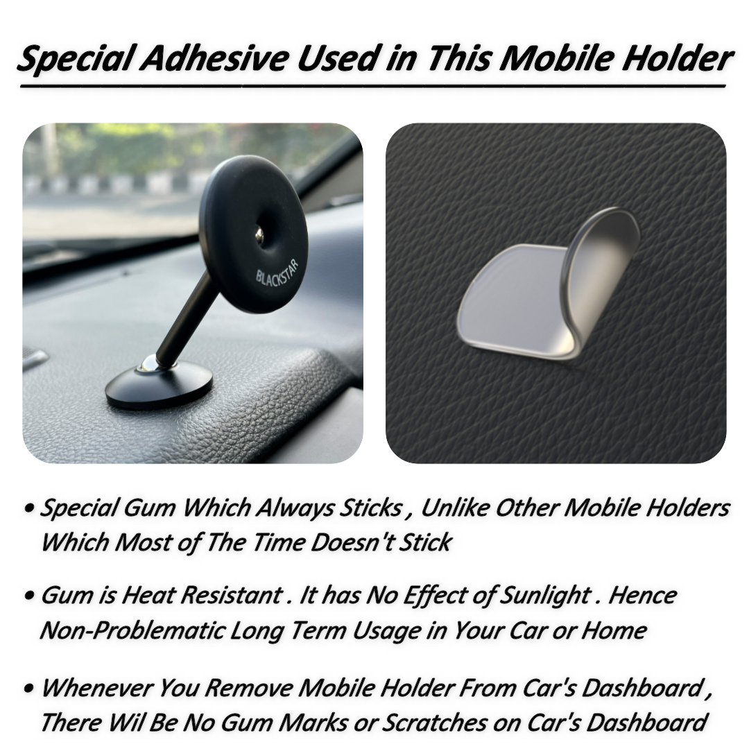 Blackstar TITAN MAG - 720° Angle Rotation Enabled Magnetic Mobile Phone Holder for Car Dashboard / Bike / Home / Kitchen