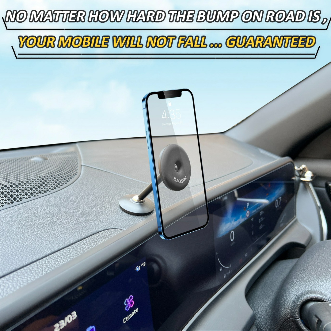 Blackstar TITAN MAG - 720° Angle Rotation Enabled Magnetic Mobile Phone Holder for Car Dashboard / Bike / Home / Kitchen
