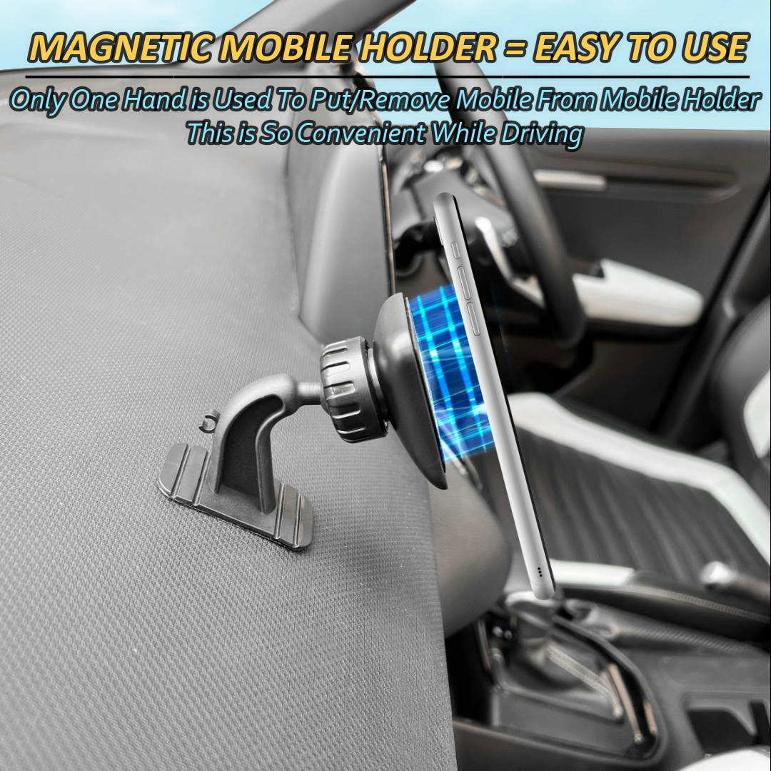 Blackstar ARMSTRONG (Last Generation) Magnetic Mobile Phone Holder for Car Dashboard / Office ( Use on Dashboard Top as well as with AC Vent too )