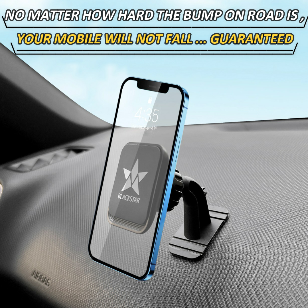 Blackstar ARMSTRONG Multi-Purpose Magnetic Mobile Phone Holder for Car Dashboard / Office ( Use on Dashboard Top as well as with AC Vent too )