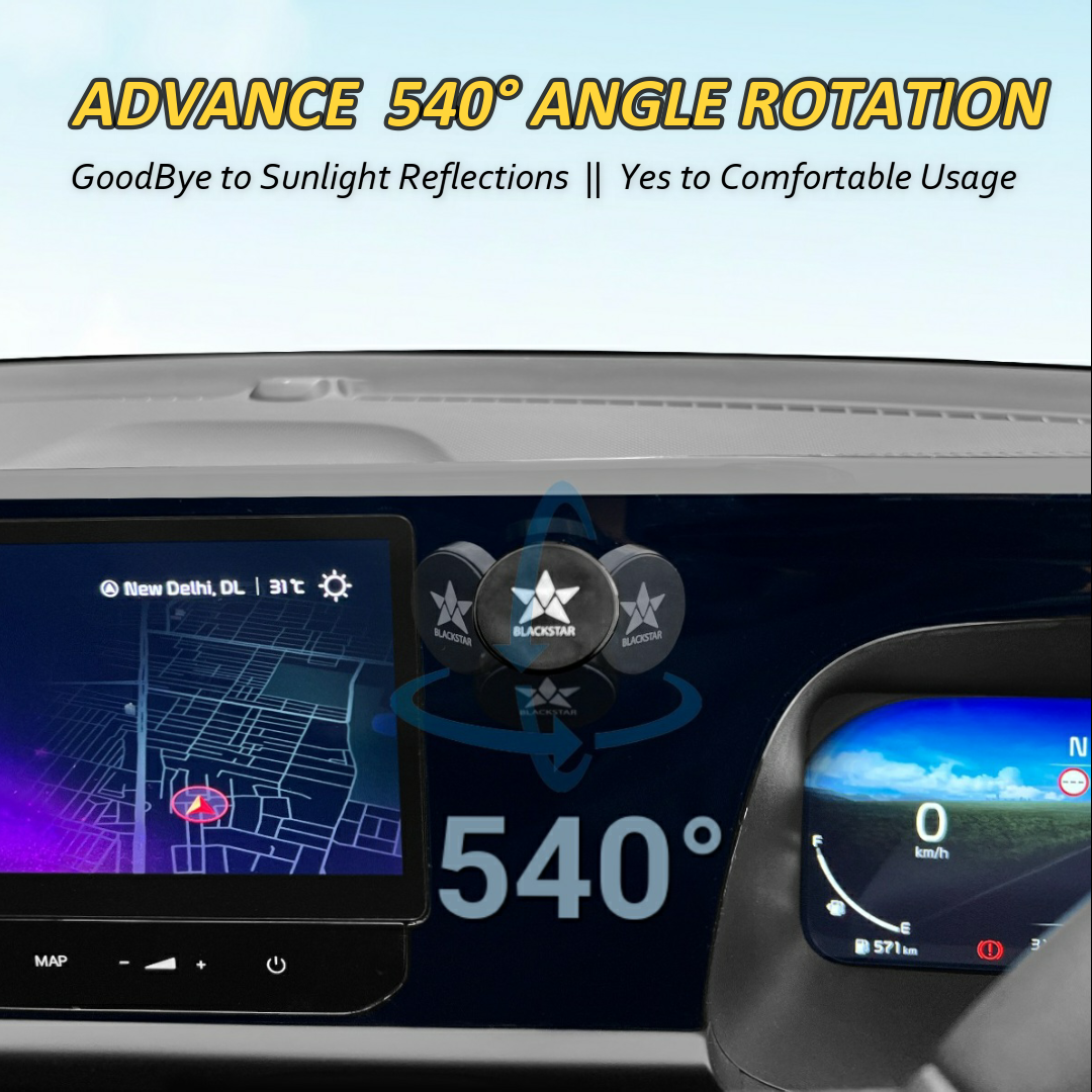 Blackstar SPIRO MAG - 540° Angle Rotation Enabled Magnetic Mobile Phone Holder for Car Dashboard / Bike / Home / Office