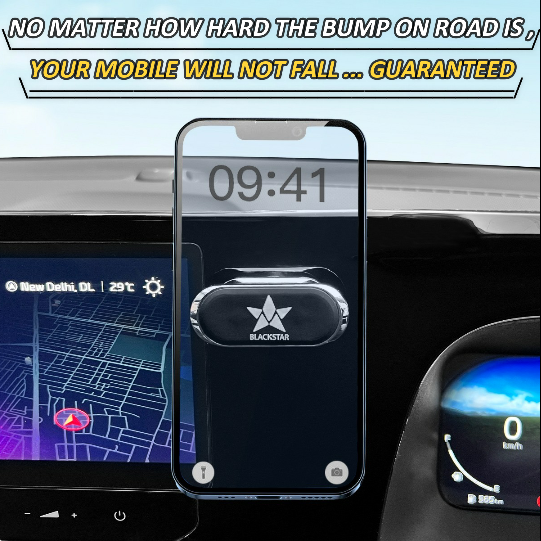 Blackstar ZEO MAG - 540° Angle Rotation Enabled Magnetic Mobile Phone Holder for Car Dashboard / Bike / Home / Kitchen