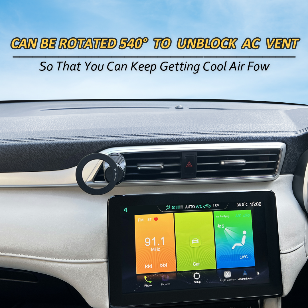 Blackstar AIR-SAFE VENT : MagSafe Mobile Phone Holder for Car AC VENTS with 540° Angle Rotation and Premium Design