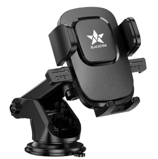 Blackstar B1-MAX Mobile Phone Holder for Car DASHBOARD / WINDSHIELD with Multi Angle Rotation and Adjustment ( Supports All Mobiles )