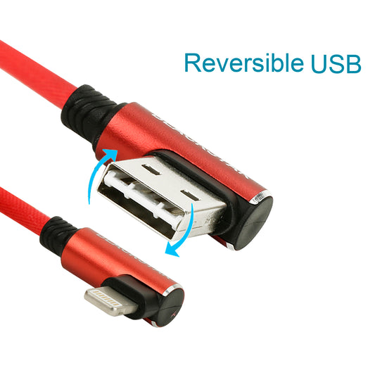 Blackstar Reversible L-Shaped iPhone Data Cable for Fast Charging and Data Transfer ( 1.5 meter )