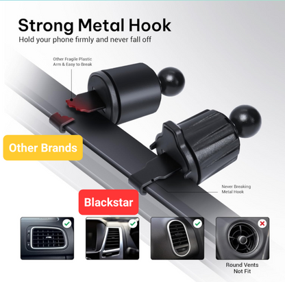 Blackstar AIR-SAFE VENT : MagSafe Mobile Holder for AC VENTS with 540° Angle Rotation and Striking Design