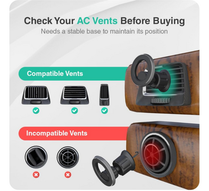Blackstar AIR-SAFE VENT : MagSafe Mobile Holder for AC VENTS with 540° Angle Rotation and Striking Design