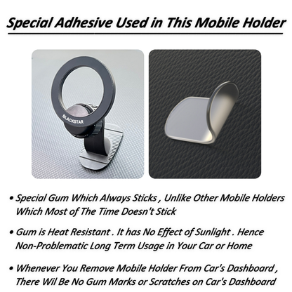 Blackstar Air-Safe DASH : MagSafe Mobile Phone Holder for Car DASHBOARD with 540° Angle Rotation and Stylish Premium Design