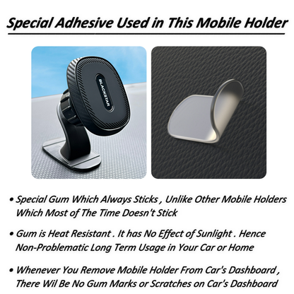 Blackstar ARMSTRONG Multi-Purpose Magnetic Mobile Phone Holder for Car Dashboard / Office ( Use on Dashboard Top as well as with AC Vent too )