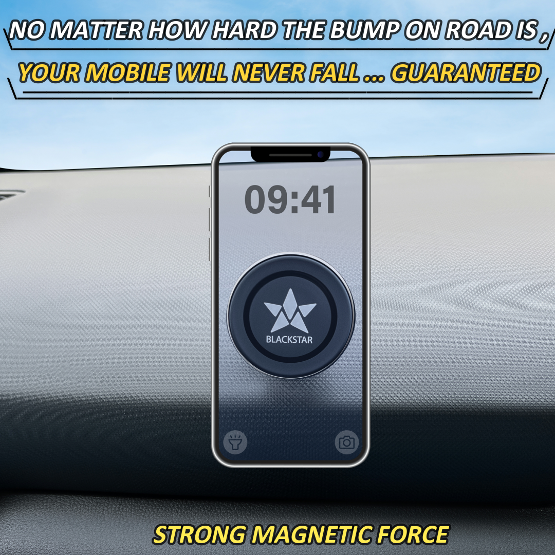 Blackstar Air-Safe SPHERE : MagSafe Mobile Phone Holder for Car DASHBOARD with 540° Angle Rotation and Unique Premium Design