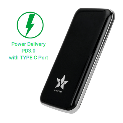 Blackstar 10000mAh Power Bank with 18Watt Fast Charging Power Bank with Type C Port and Digital Display ( Model :- THS-2 )