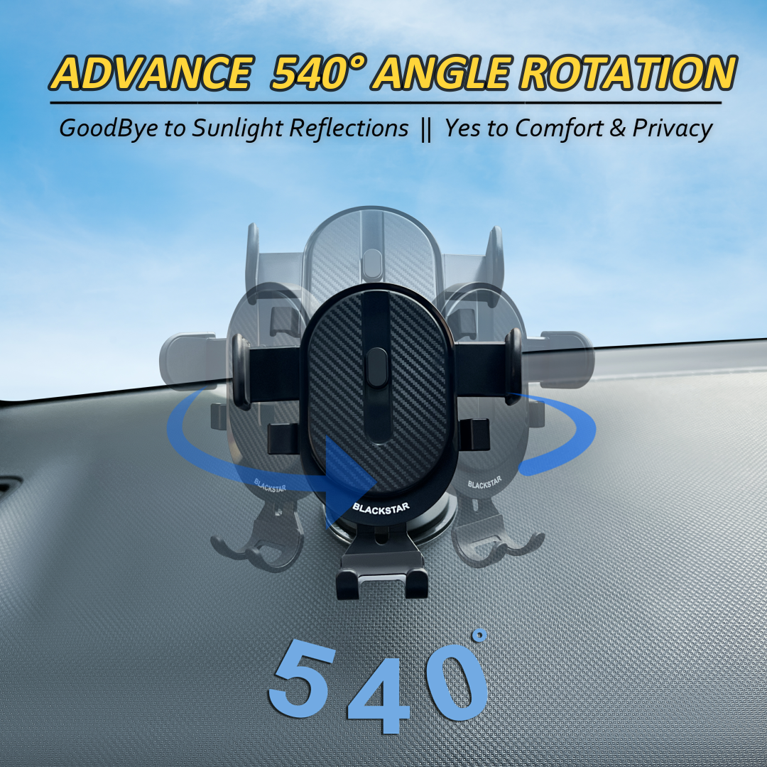 Blackstar A1-MAX Mobile Phone Holder for Car DASHBOARD / WINDSHIELD with Multi Angle Rotation and Adjustment ( Supports All Mobiles )