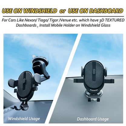 Blackstar A1-MAX Mobile Phone Holder for Car DASHBOARD / WINDSHIELD with Multi Angle Rotation and Adjustment ( Supports All Mobiles )