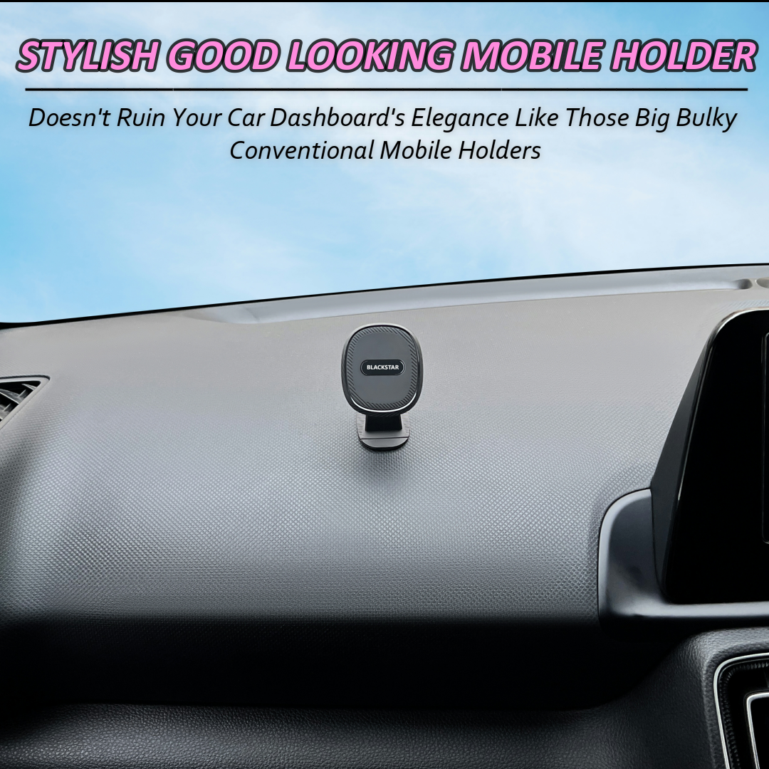 Blackstar ARMSTRONG Multi-Purpose Magnetic Mobile Phone Holder for Car Dashboard / Office ( Use on Dashboard Top as well as with AC Vent too )