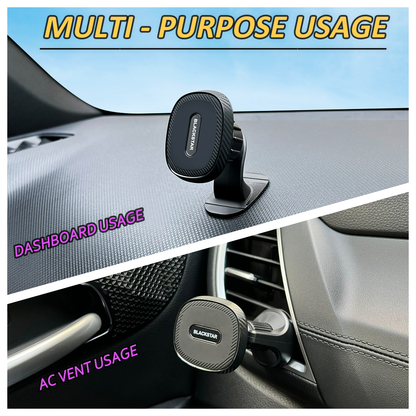 Blackstar ARMSTRONG Multi-Purpose Magnetic Mobile Phone Holder for Car Dashboard / Office ( Use on Dashboard Top as well as with AC Vent too )