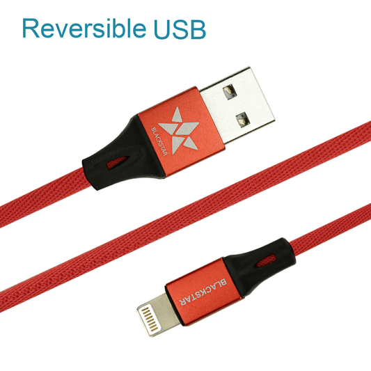 Blackstar Reversible iPhone Data Cable for Fast Charging and Data Transfer ( 1.5 meter )