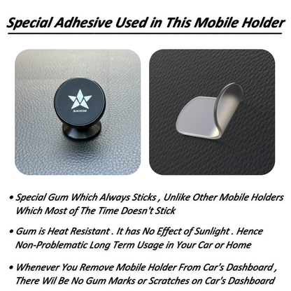 Blackstar SPIRO MAG - 540° Angle Rotation Enabled Magnetic Mobile Phone Holder for Car Dashboard / Bike / Home / Office