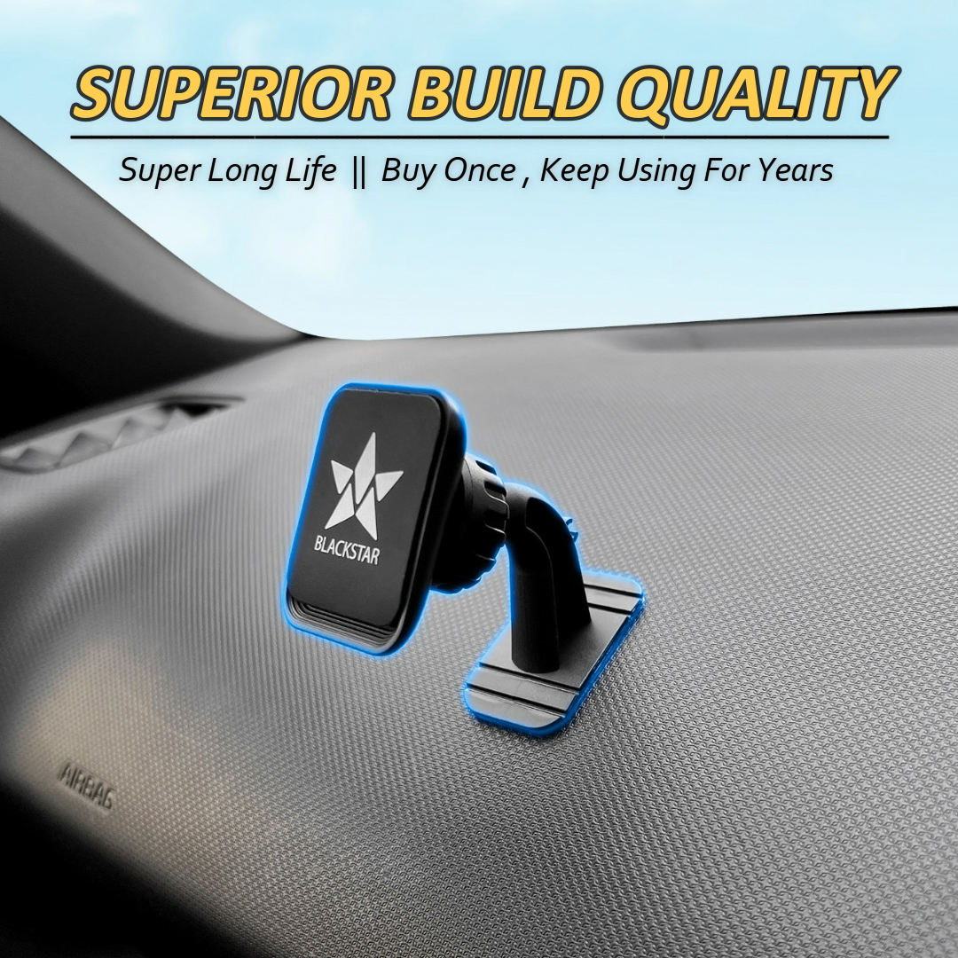 Blackstar ARMSTRONG Multi-Purpose Magnetic Mobile Phone Holder for Car Dashboard / Office ( Use on Dashboard Top as well as with AC Vent too )