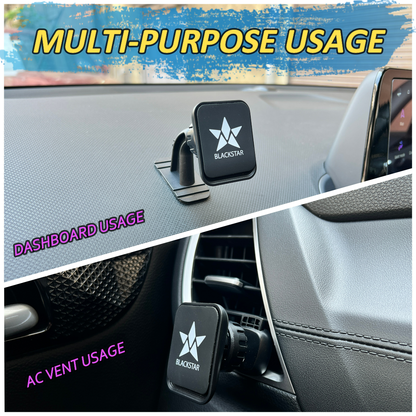 Blackstar ARMSTRONG Multi-Purpose Magnetic Mobile Phone Holder for Car Dashboard / Office ( Use on Dashboard Top as well as with AC Vent too )