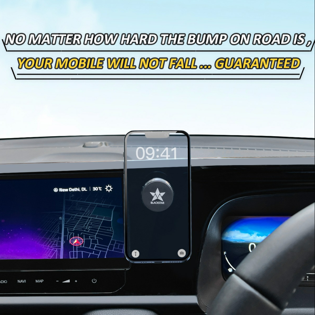 Blackstar SPIRO MAG - 540° Angle Rotation Enabled Magnetic Mobile Phone Holder for Car Dashboard / Bike / Home / Office
