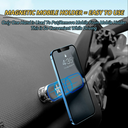 Blackstar ZEO MAG - 540° Angle Rotation Enabled Magnetic Mobile Phone Holder for Car Dashboard / Bike / Home / Kitchen