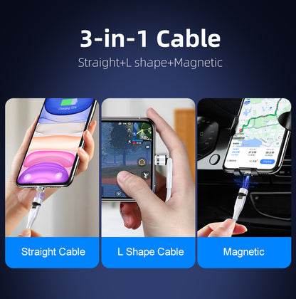 Blackstar MAGIC CABLE : 3-in-1 Magnetic Cable with 540° Angle Rotation