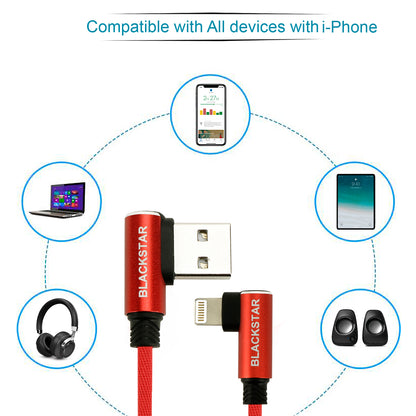 Blackstar Reversible L-Shaped iPhone Data Cable for Fast Charging and Data Transfer ( 1.5 meter )