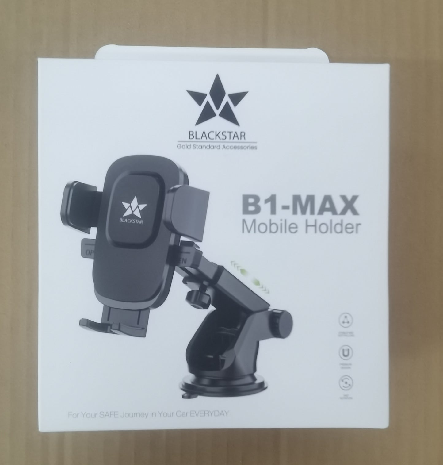 Blackstar B1-MAX Mobile Phone Holder for Car DASHBOARD/WINDSHIELD with Multi Angle Rotation and Adjustment ( Supports All Mobiles )